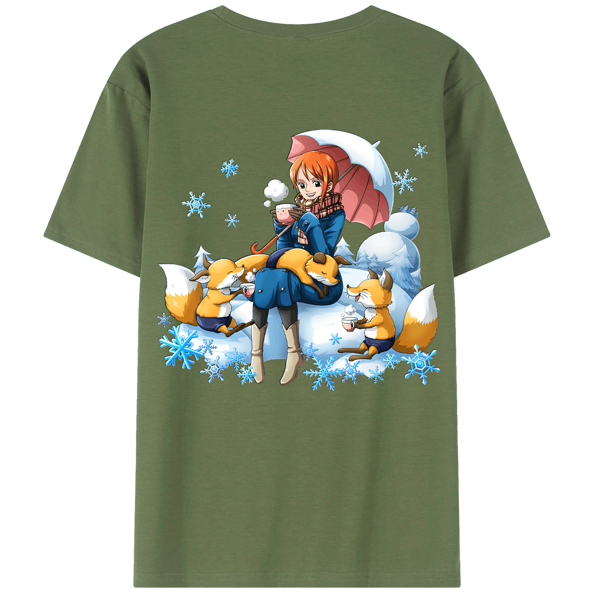 （画像用） ワンピース ナミ ONE PIECE Nami 綿100％ メンズ半袖Tシャツ（バックプリント） 通気性